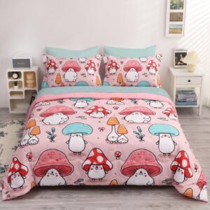 Kids Cute Mushroom Comforter Set Bed