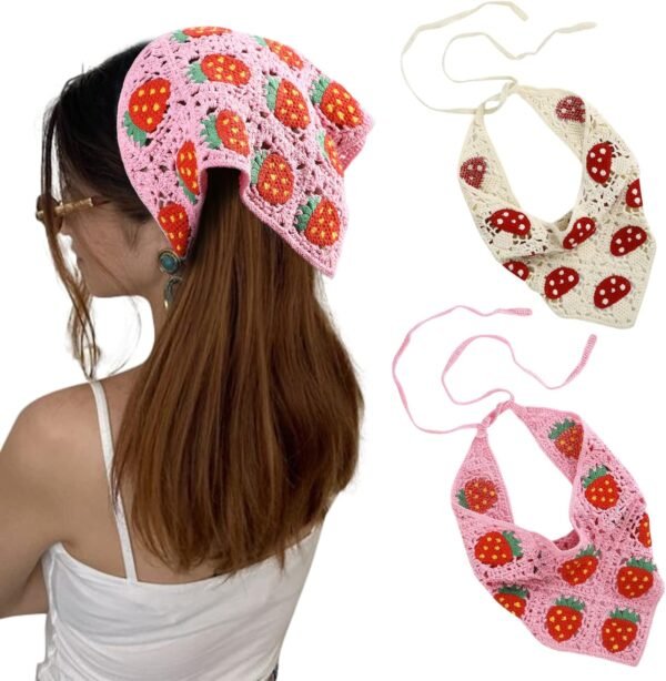 Floral Crochet Hair Bandanas for Women