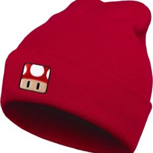 Cute mushroom embroidered beanie