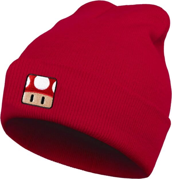 Cute mushroom embroidered beanie